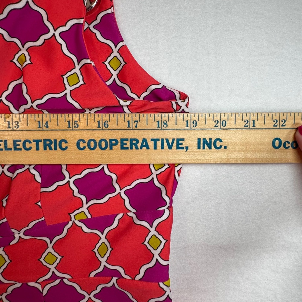 Jude Connally XL Moroccan Lattice Geometric Sleeveless Sheath Dress Preppy EAD - Picture 6 of 7